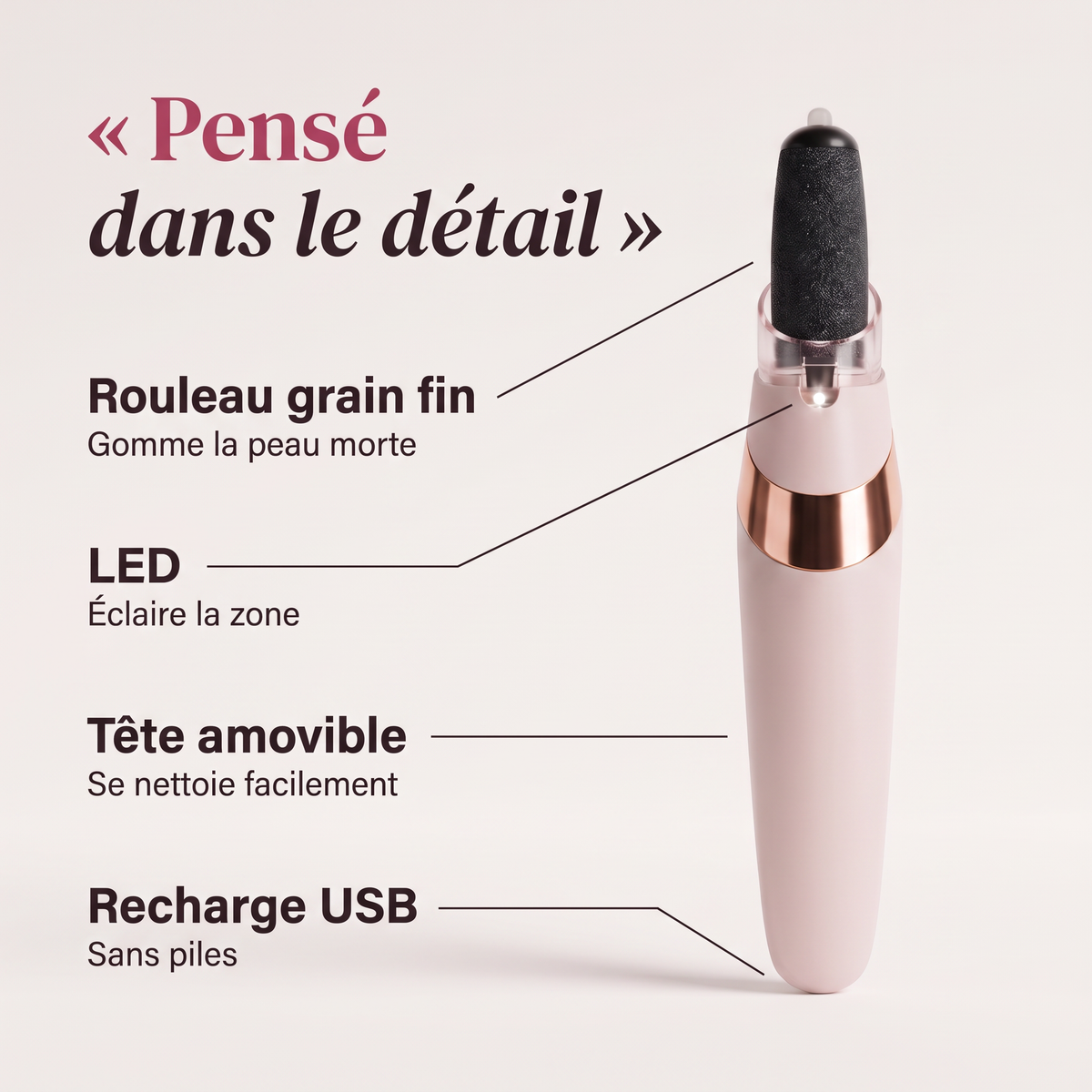 PediPen – Râpe électrique pieds pour talons doux | Roselie